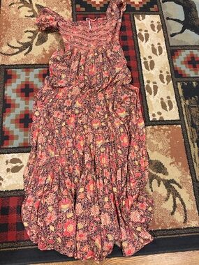 Free People red floral getaway dress